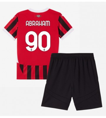 AC Milan Tammy Abraham #90 Primera Equipación Niños 2024-25 Manga Corta (+ Pantalones cortos)